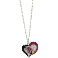 CARDINALS SWIRL HEART NECKLACE