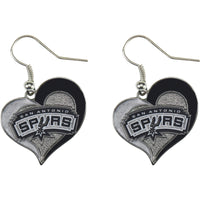 SPURS SWIRL HEART EARRINGS