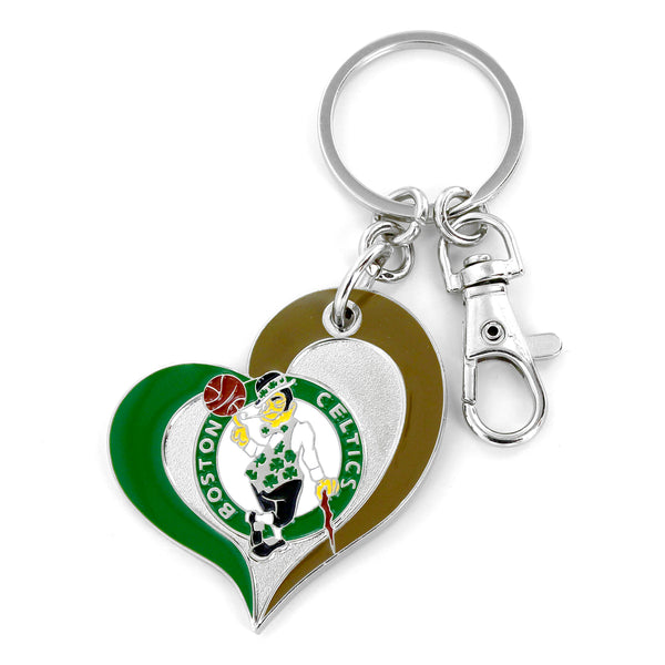 CELTICS SWIRL HEART KEYCHAIN