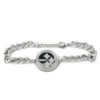 STEELERS CHAIN LINK LOGO BRACELET