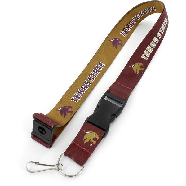 TEXAS STATE (MARRON/GOLD) REVERSIBLE LANYARD