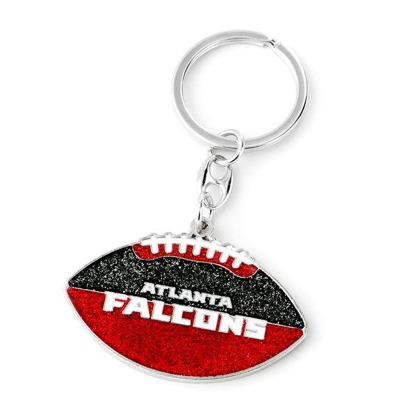 FALCONS GLITTER FOOTBALL KEYCHAIN