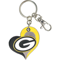 PACKERS SWIRL HEART KEYCHAIN