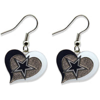 COWBOYS SWIRL HEART EARRINGS