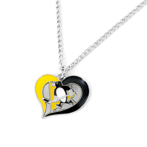 PENGUINS SWIRL HEART NECKLACE