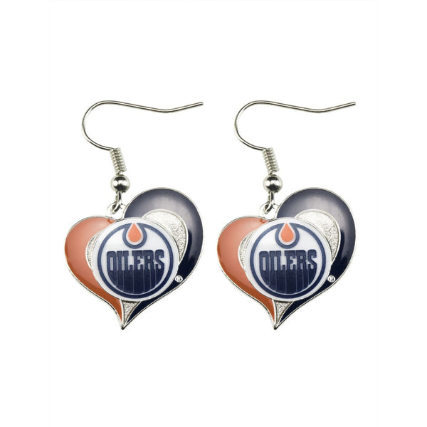 OILERS SWIRL HEART EARRINGS