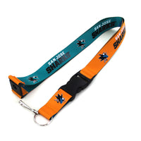 SHARKS (TEAL/BLACK) REVERSIBLE LANYARD