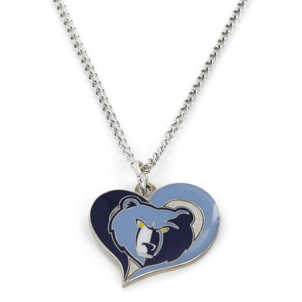 GRIZZLIES SWIRL HEART NECKLACE