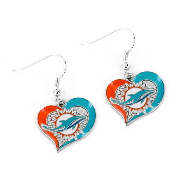 DOLPHINS SWIRL HEART EARRINGS