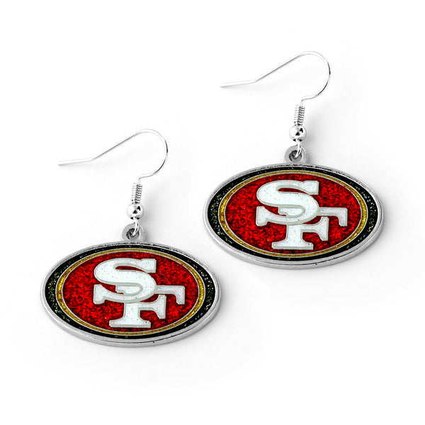 49ERS GLITTER DAZZLE EARRINGS