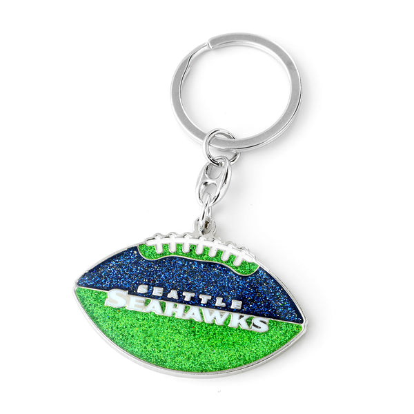 SEAHAWKS GLITTER FOOTBALL KEYCHAIN