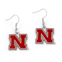 NEBRASKA COLLEGE LOGO DANGLER EARRINGS