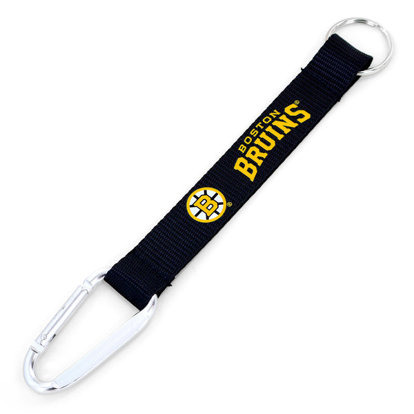 BRUINS (BLACK) CARABINER LANYARD KEYCHAIN
