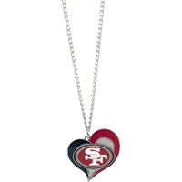 49ERS SWIRL HEART NECKLACE