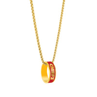 CHIEFS (GOLD) FASHION RING PENDANT NECKLACE