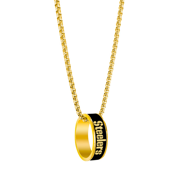 STEELERS (GOLD) FASHION RING PENDANT NECKLACE