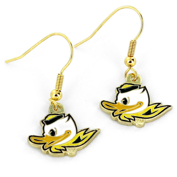 OREGON 'FIGHTING DUCK' DANGLER EARRINGS