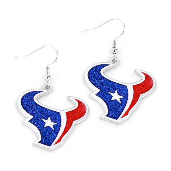 TEXANS GLITTER DAZZLE EARRINGS