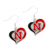 NEBRASKA SWIRL HEART EARRINGS