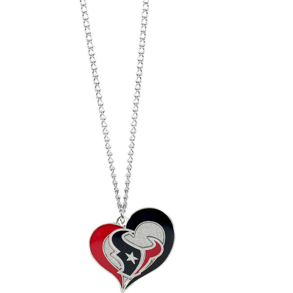 TEXANS SWIRL HEART NECKLACE