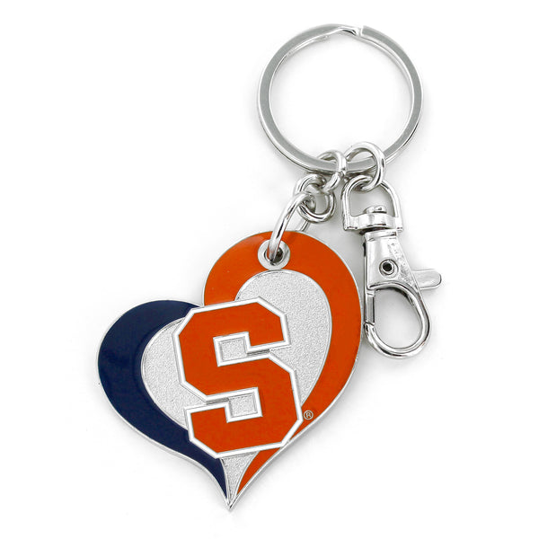 SYRACUSE SWIRL HEART KEYCHAIN