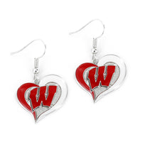 WISCONSIN SWIRL HEART EARRINGS