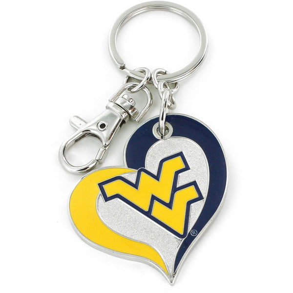 WEST VIRGINIA SWIRL HEART KEYCHAIN