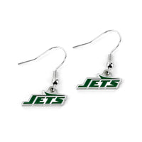 JETS LOGO DANGLER EARRINGS