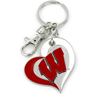 WISCONSIN SWIRL HEART KEYCHAIN