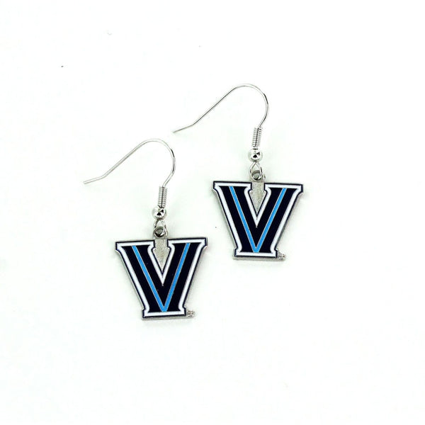 VILLANOVA LOGO DANGLER EARRINGS