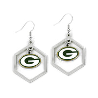 PACKERS HEXAGON CUTOUT EARRING