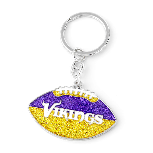 VIKINGS GLITTER FOOTBALL KEYCHAIN