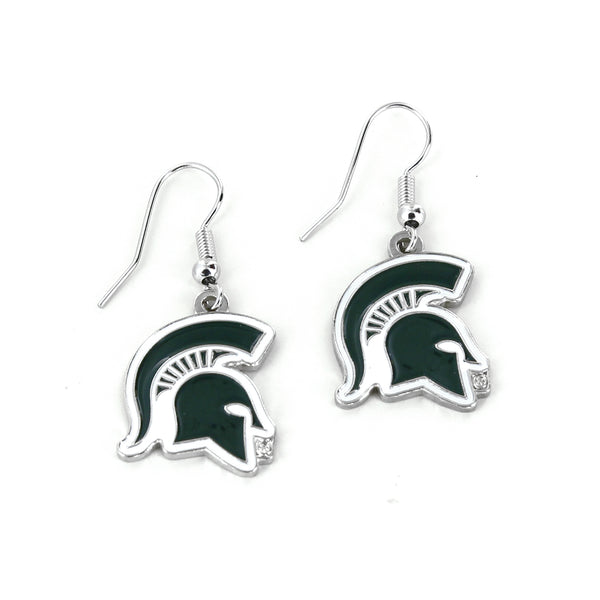 MICHIGAN STATE COLLEGE DANGLER EARRINGS