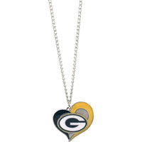 PACKERS SWIRL HEART NECKLACE