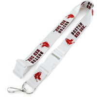 RED SOX (WHITE W/WHT BUCKLE) TEAM LANYARD
