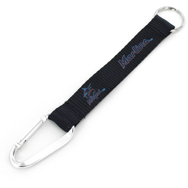 MARLINS (BLACK) CARABINER LANYARD KEYCHAIN